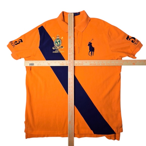 Polo Ralph Lauren Mens XL Orange #3 Summer RLPC Big Pony Rugby Crest Shirt - Picture 9 of 9